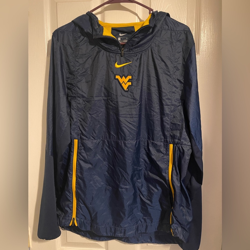 West Virginia University (WVU) Nike Windbreaker Pullover. Official team gear